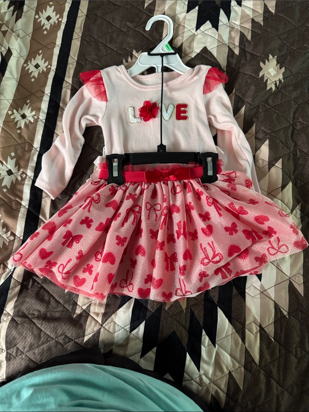 Baby Essentials Pink and Red 'Love' Matching Set